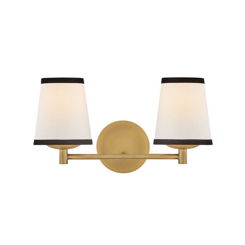 Hinkley Lighting 57052 Sonia 2 Light 16" Wide Vanity Light - Lacquered Brass / Off-White
