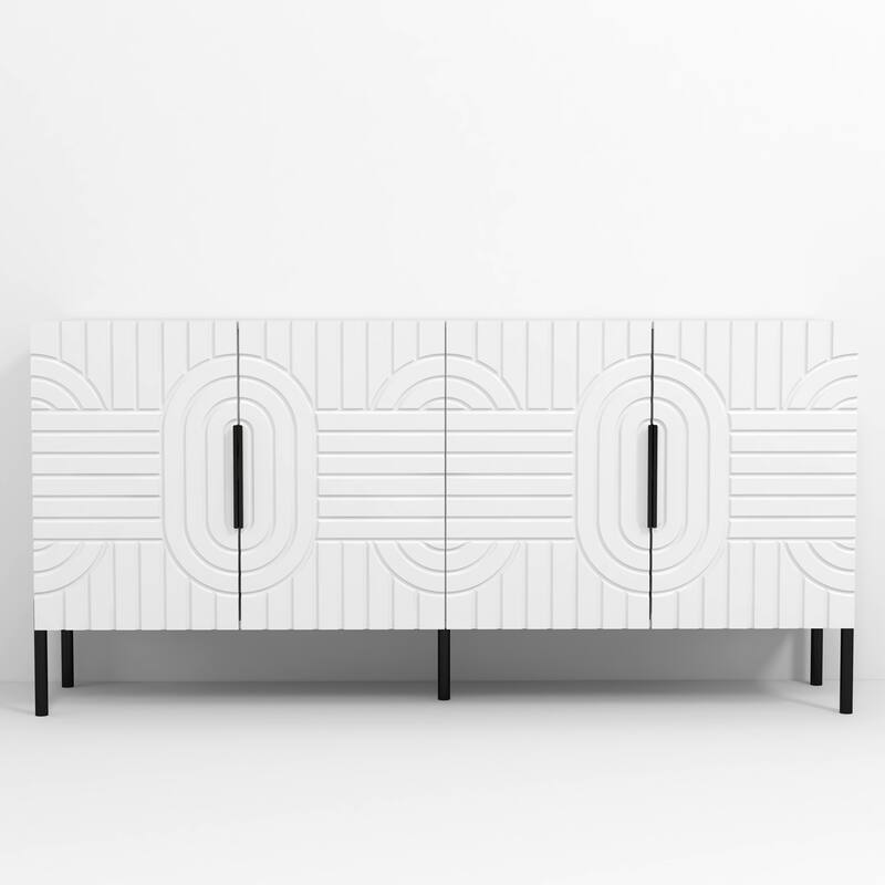 Chic Elegance 63-Inch White TV Stand - Fits Up to 65" TV - 63" in Width