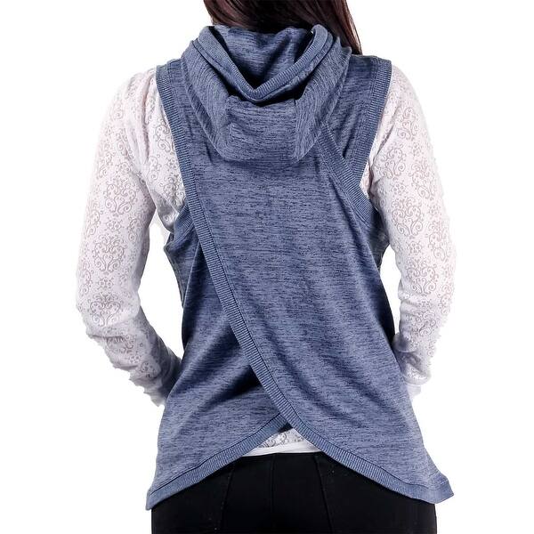 Shop 90 Degree By Reflex Knit Crossover Wrap Hooded Vest