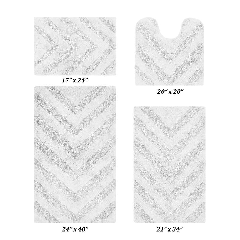 Better Trends Bathroom Rug Set 100% Cotton Tufted Water Absorbent Bath Rug for Shower, Sink Mats Machine Wash Hugo Collection