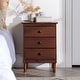 preview thumbnail 27 of 47, Walker Edison Bullrushes Solid Wood 3-Drawer Nightstand Brown
