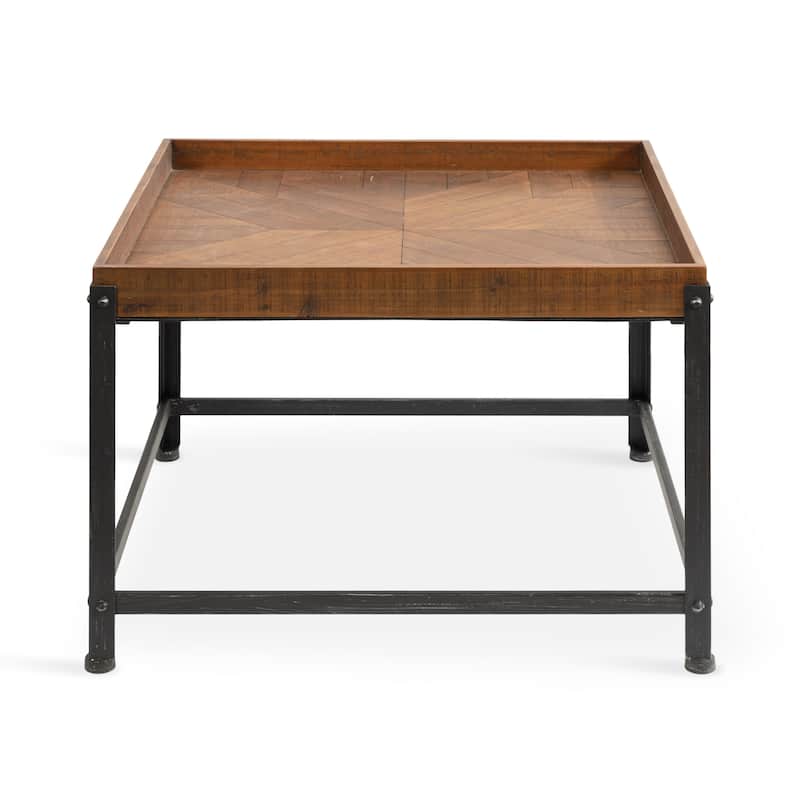 Kate and Laurel Marsh Wood and Metal Coffee Table - 27x27x18