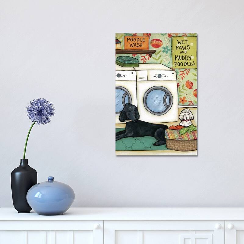 iCanvas "Poodle Wash" by Jamie Morath Canvas Print - 18x12x1.5