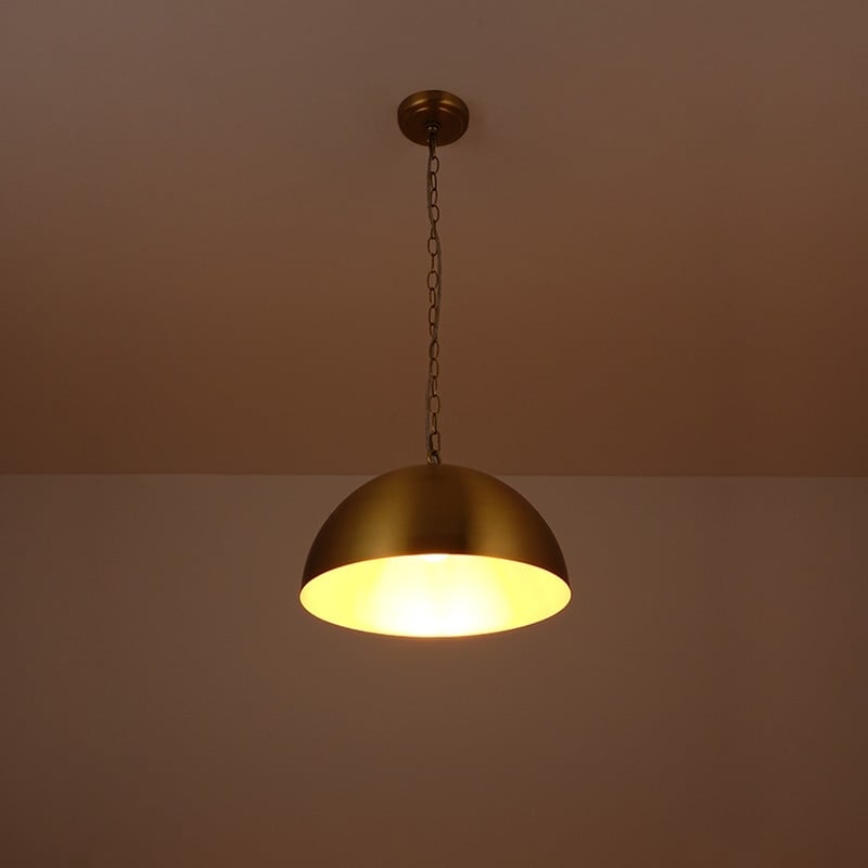 Farmhouse1-Light Brass Dome Pendant Light