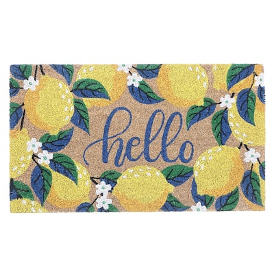 IH Casa Decor Coir Door Mat Hello Lemon