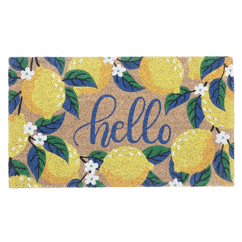 IH Casa Decor Coir Door Mat Hello Lemon