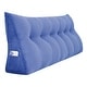 preview thumbnail 101 of 182, WOWMAX Large Reading Wedge Headboard Pillow for Bed Rest Back Support California King - Polyester Denim