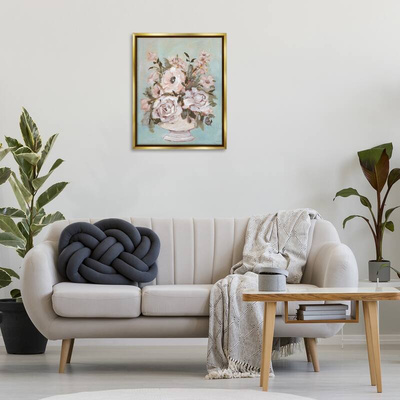 Stupell Sophisticated Flower Bouquet Framed Floater Canvas Wall Art Design By Amanda Hilburn
