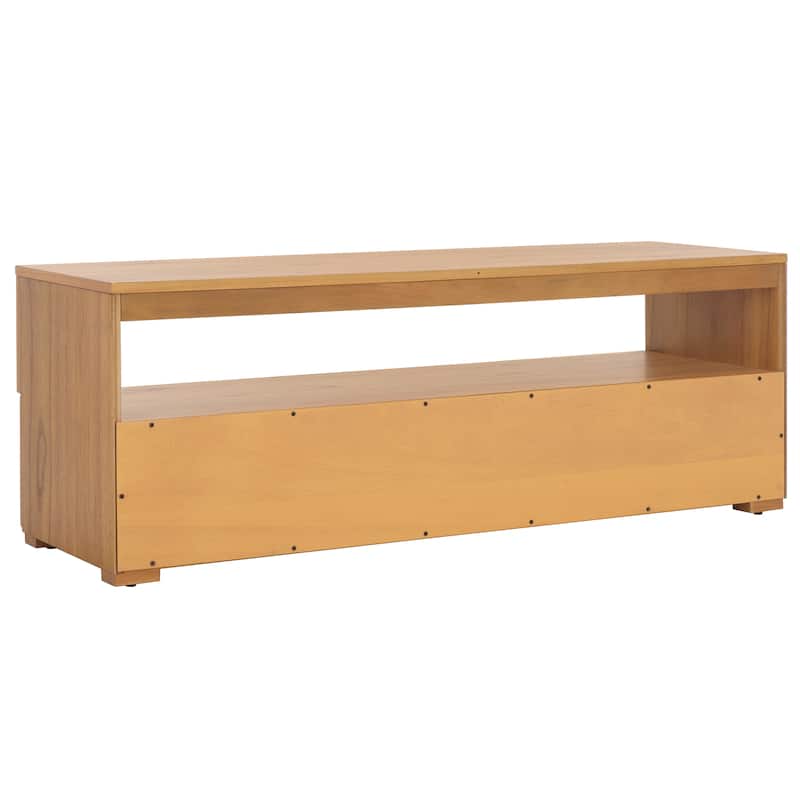 SAFAVIEH Theon 2-Drawer 1-Shelf Entertainment Media Stand (Fits up to 55" Flatscreen TV) - 47.5 in. x 15.5 in. x 17 in.