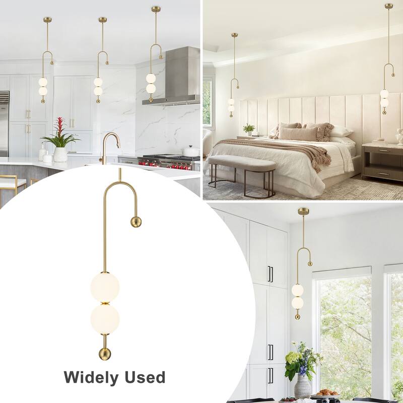 Dual Globe LED Pendant Light Dimmable Modern Hanging Fixture