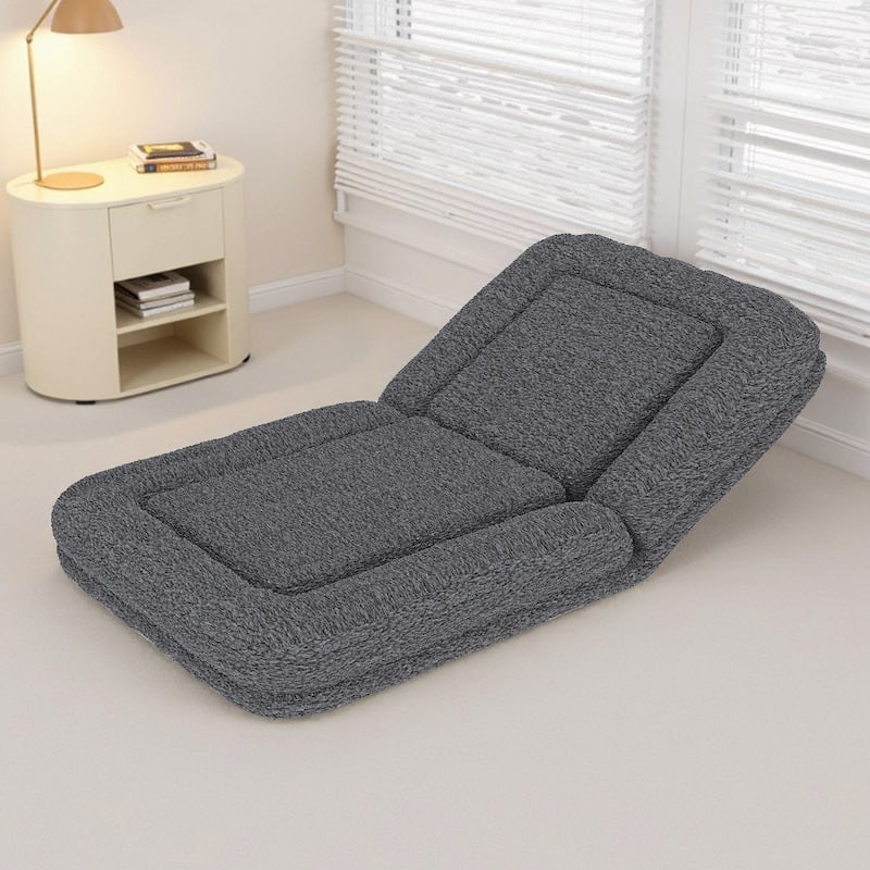 Folding Sofa Chair with 5 Adjustable Positions Plush Floor Lounge Chair for Gaming, Meditation, and Relaxation