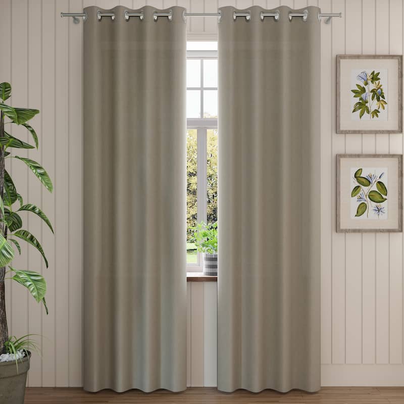 Corvus Gambia Sunbrella Outdoor Window Curtain (1 Panel) - 52 inches  W X 96 inches  L - Light Beige