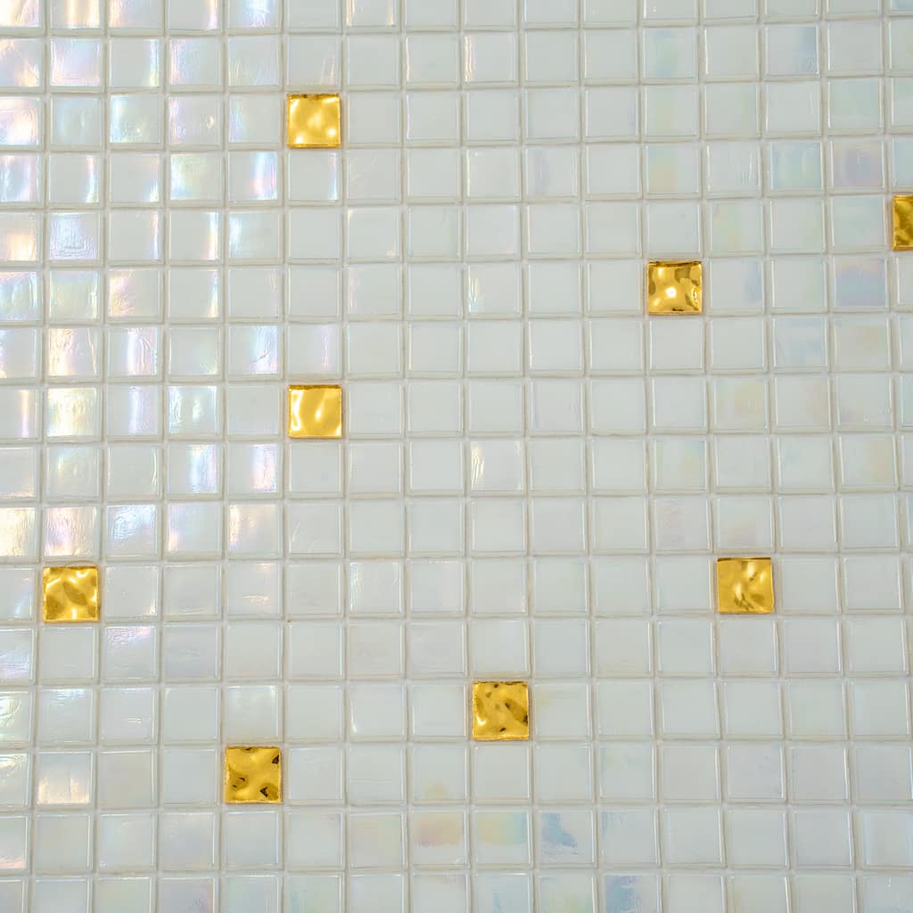Apollo tile 12" x 12" Mingles Glossy White Gold Glass Tile (18.69 sq ft/case) - 20 Pack