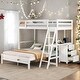 preview thumbnail 2 of 43, Twin over Full Bunk Bed with Built-in Desk and Three Drawers