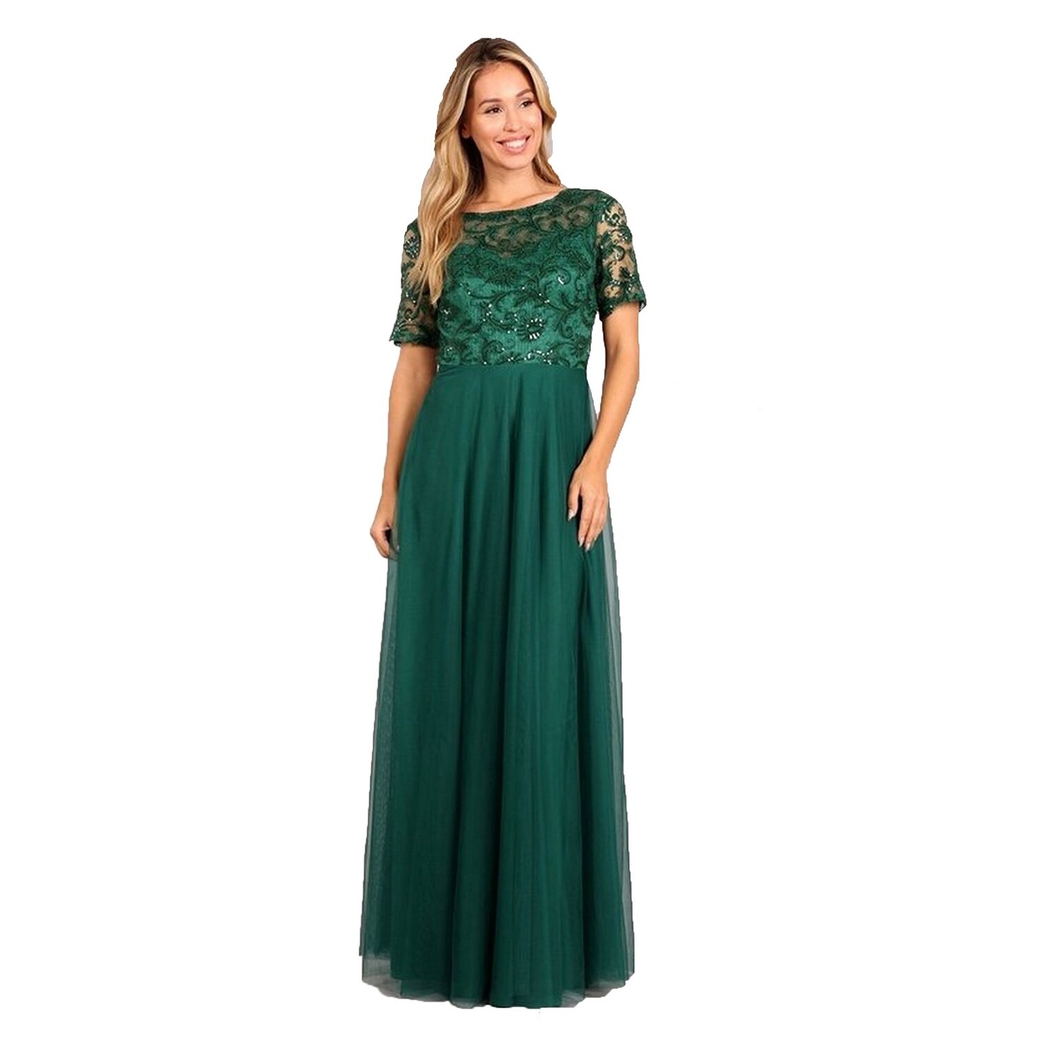 emerald green pleated dress