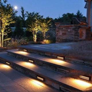 LED Outdoor landscape lighting bronze half brick louver step light