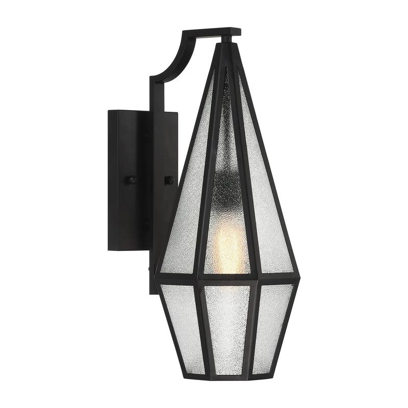 Peninsula 1-Light Outdoor Wall Lantern in Matte Black