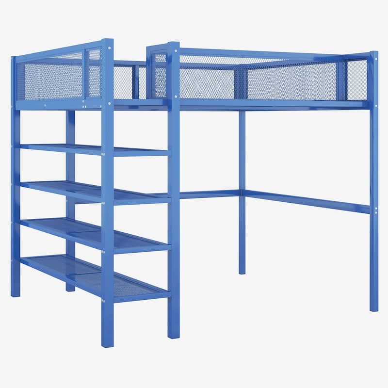 Metal Loft Bed with Workstation