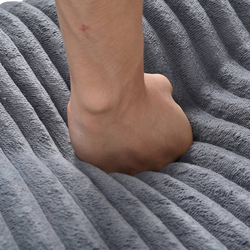 GDFStudio - Polyester 50.9" Loveseat Chaise with Cup Holders