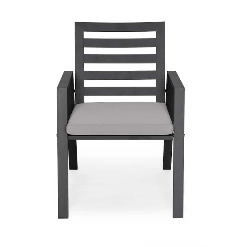Chelsea Modern Mid-Century Patio Silhouette Aluminum Dining Chair with Olefin Fabric Cushions - 34.84