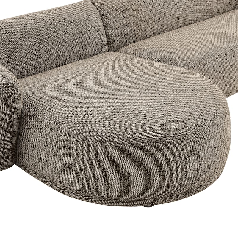 Monica 2 Piece Left Facing Boucle Fabric Modular Sofa with Chaise