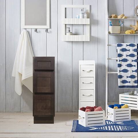 Vanity Art 12 Inch Bathroom Vanity Base Cabinet Solid Wood Small Bathroom Storage Floor Cabinet