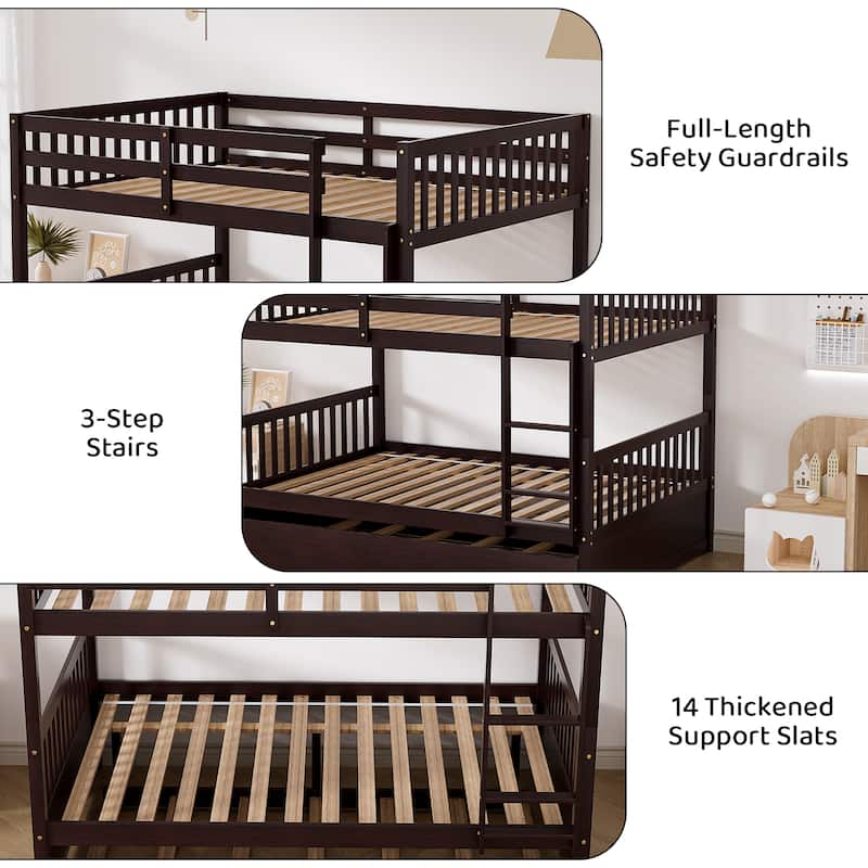 Ouyessir Full Over Full Bunk Bed with Trundle