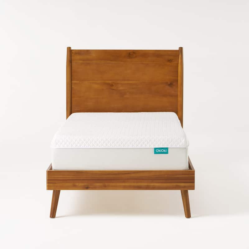 Classic Low Profile Platform Bed Wood Frame Bed Wingback Bed Slat Support Bed