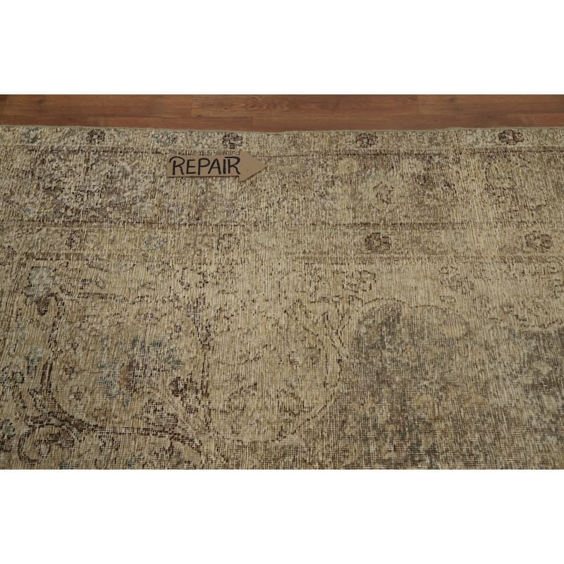 Hand Knotted Oriental 100% Wool Carpet Traditional Floral Greys & Charcoal Bakhtiari Area Rug - 11' 10'' X 8' 8''