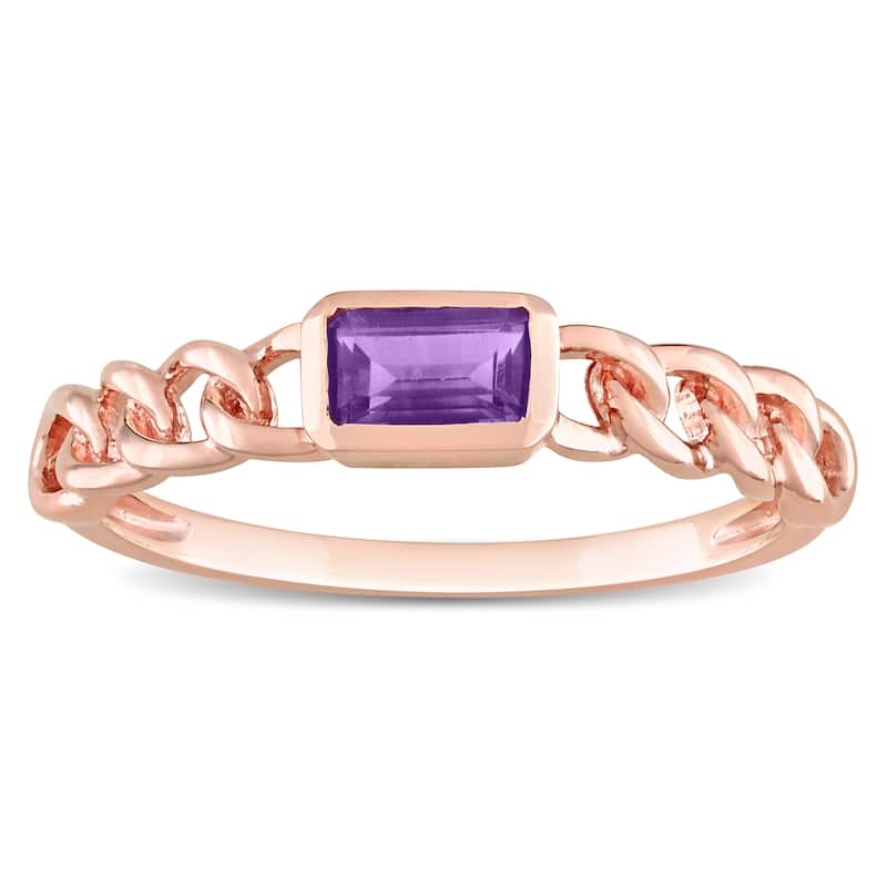 Miadora 1/3 CT TGW Amethyst-Africa Fashion Ring 14k Pink Gold