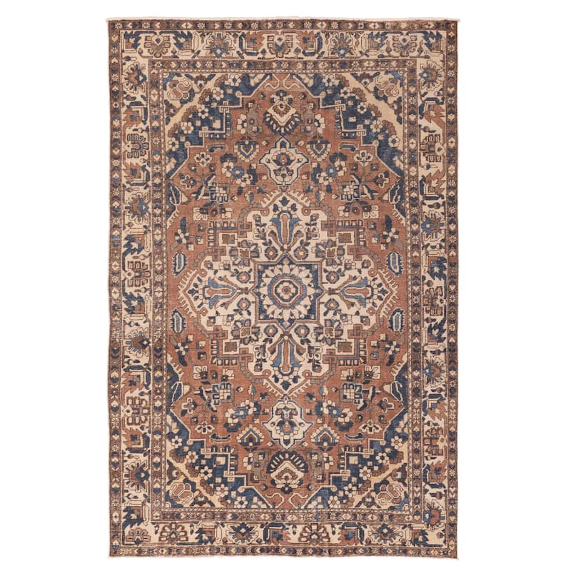 ECARPETGALLERY Hand-knotted Antalya Vintage Dark Copper Wool Rug - 6'7 x 10'3