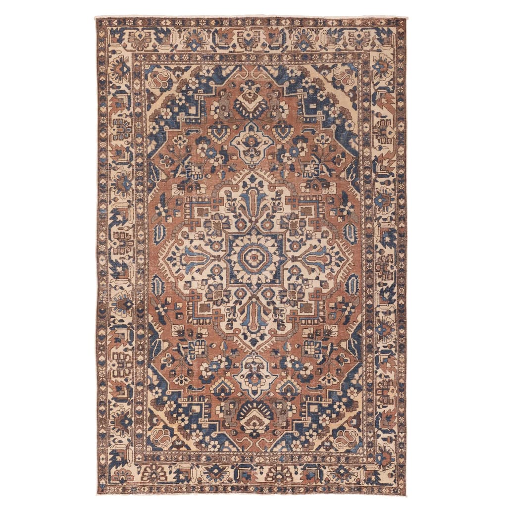ECARPETGALLERY Hand-knotted Antalya Vintage Dark Copper Wool Rug - 6'7 x 10'3