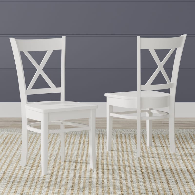 Cross Back Solid Wood Dining Chair (Set of 2)