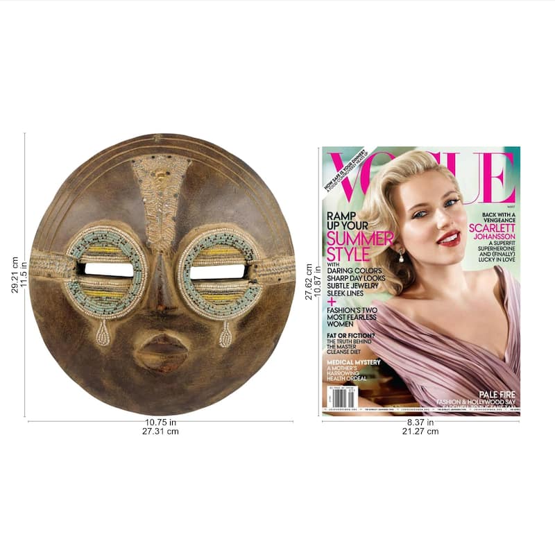 Handmade Tears of Joy Sese Wood Beaded Mask (Ghana)