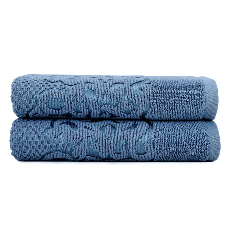 East'N Blue Galata Turkish Cotton Hand Towel (Pack of 2) - Wedge Wood Blue