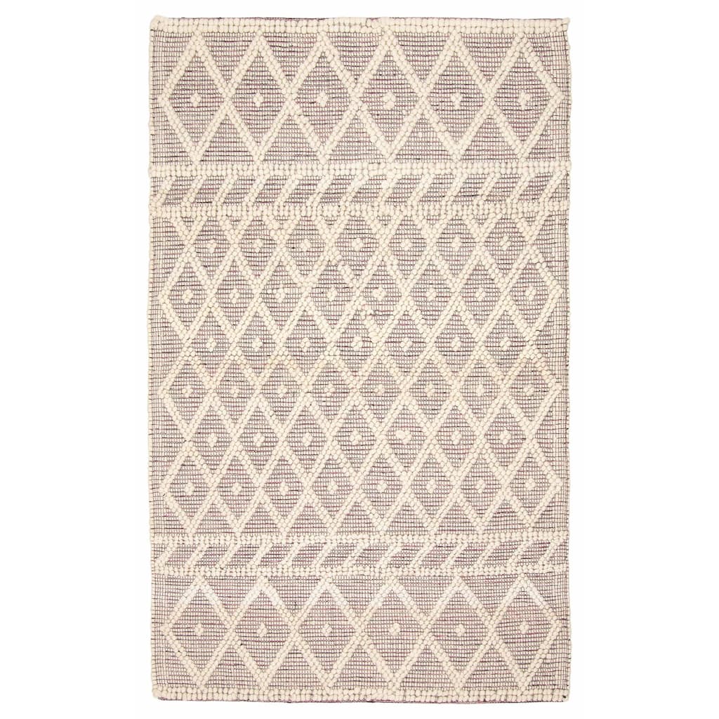ECARPETGALLERY Braid weave Sienna Cream Wool Rug - 5'2 x 8'2