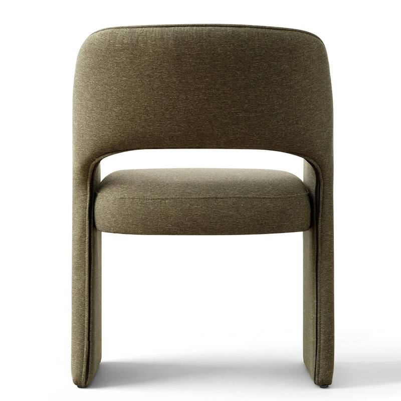 Upholstered Dining Chairs Set of 4 with Open-Back Design and Performance Fabric