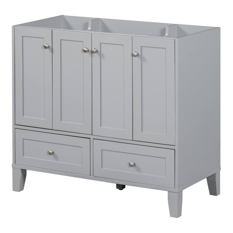 Bathroom Vanity Base Cabinet with 4 Soft Closing Doors & 2 Drawers (Without Sink)