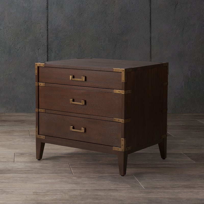 SAFAVIEH Couture Girija 3-Drawer Wood Nightstand - Brown
