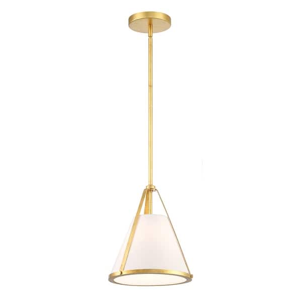 slide 2 of 7, Fulton 1 Light Antique Gold Pendant