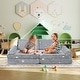 preview thumbnail 2 of 1, Kids Modular Play Couch with Glow in the Dark Feature 8 Piece Set - 55.5" x 28.5" x 18"
