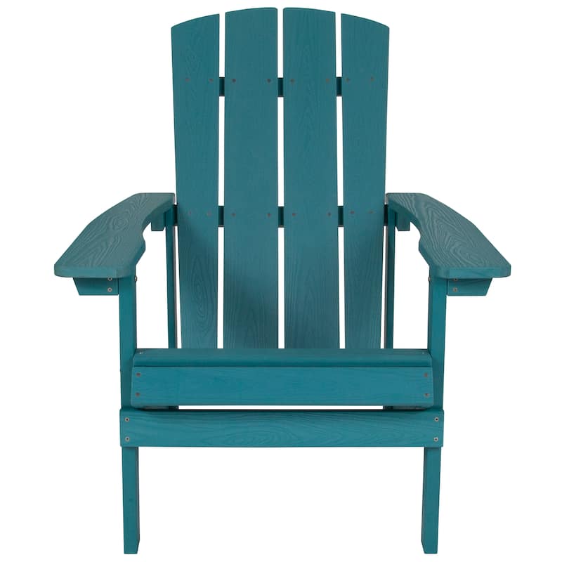 Outdoor All-Weather Poly Resin Wood Adirondack Chairs (Set of 2)