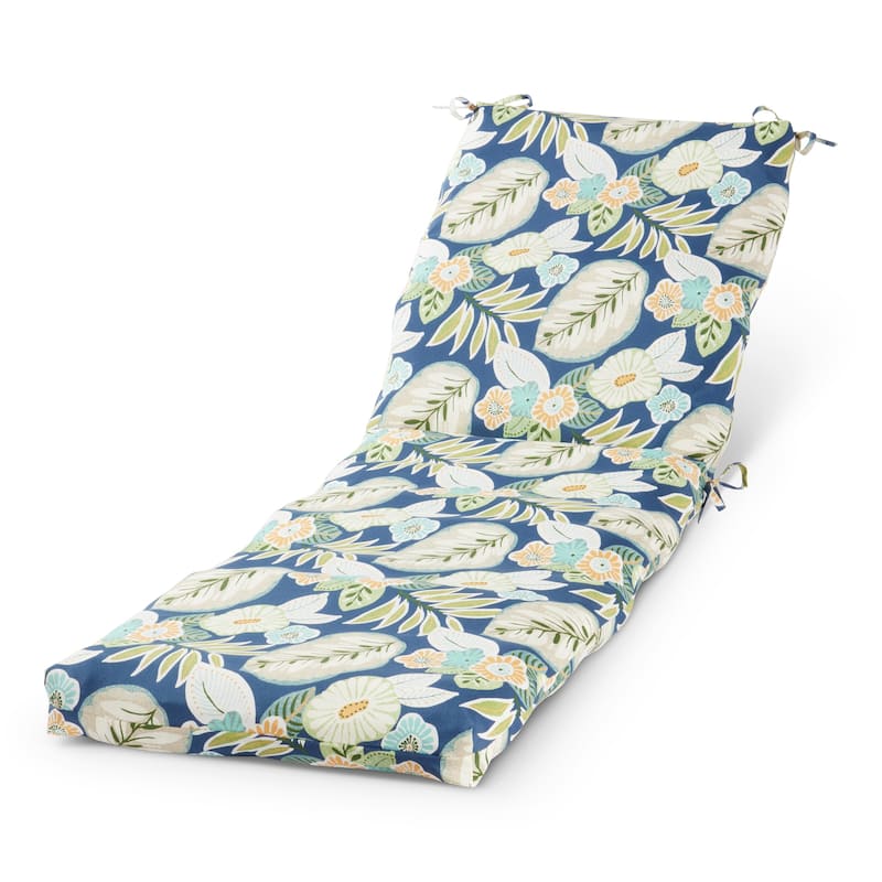 Greendale Home Fashions Outdoor Chaise Cushion (Cushion Only) - Marlow Blue Floral