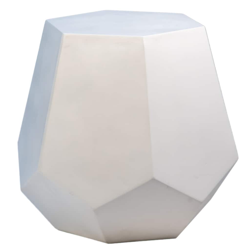 Lauren 19" Wide Cement Stool, White