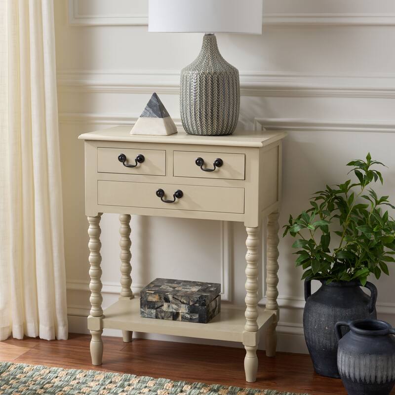 SAFAVIEH Ivie 3-Drawer Console Table - 23.5" W x 13" L x 29.5" H - 23.5" W x 13" L x 29.5" H - 24"W x 13"D x 30"H