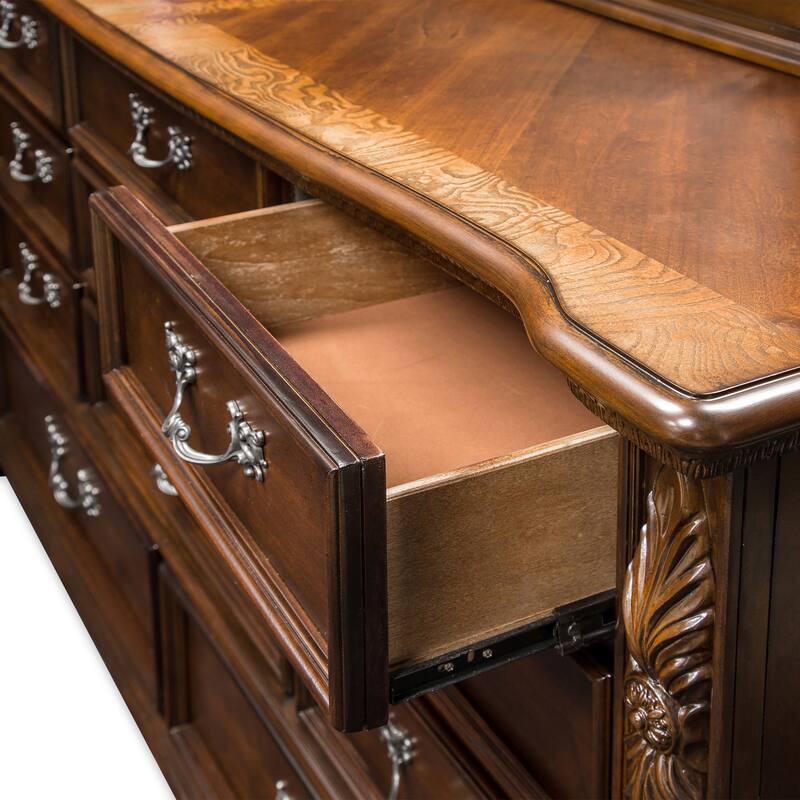 Ulis Traditional Brown Cherry 56-inch Wide 11-Drawer Wood Dresser by Furniture of America