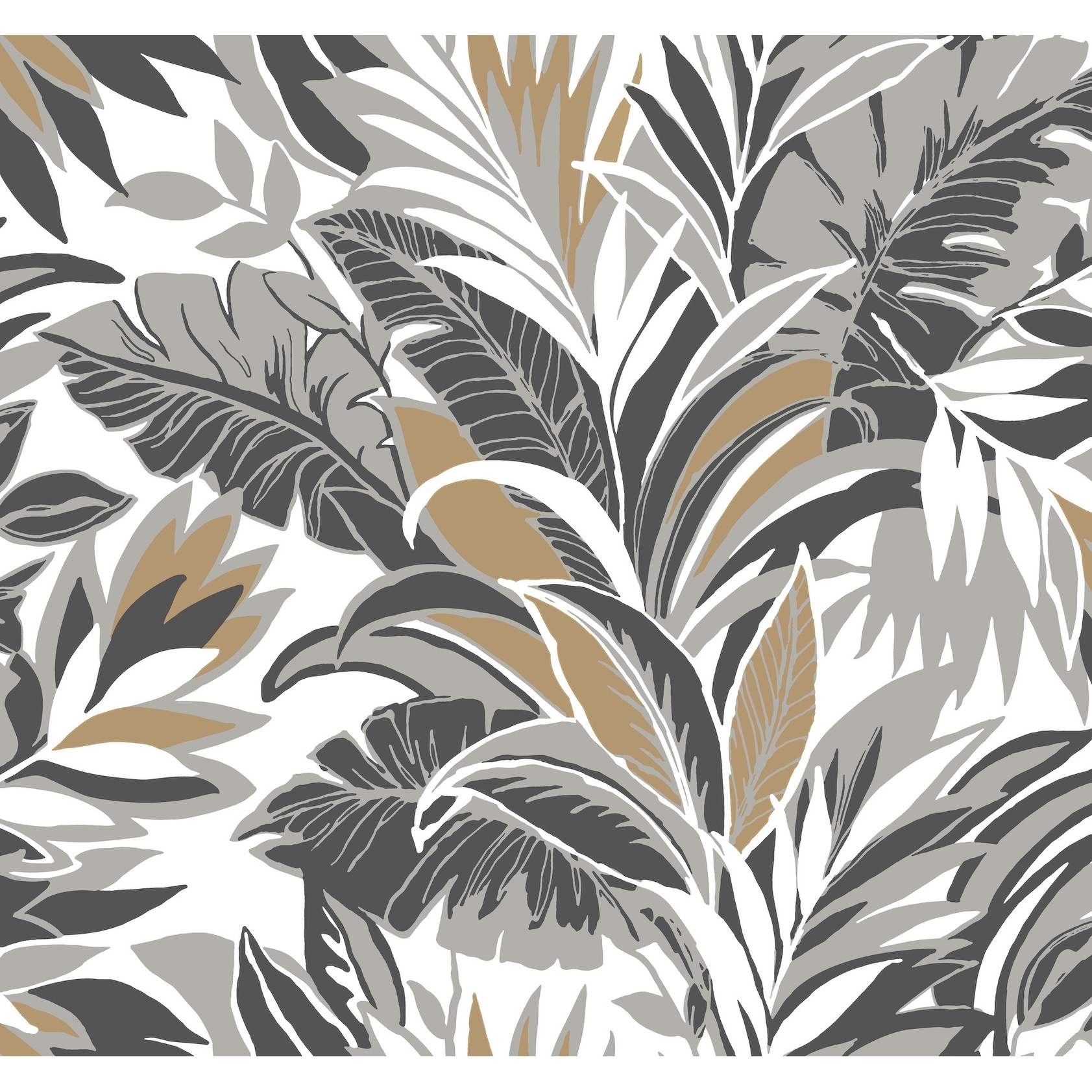 Inspired by Color Palm Silhouette Black & Gold Wallpaper
