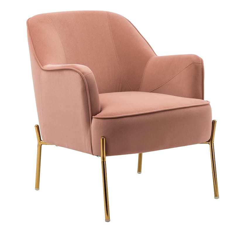 Barbara Modern Velvet Accent Chair for Bedroom with Metal Legs by HULALA HOME