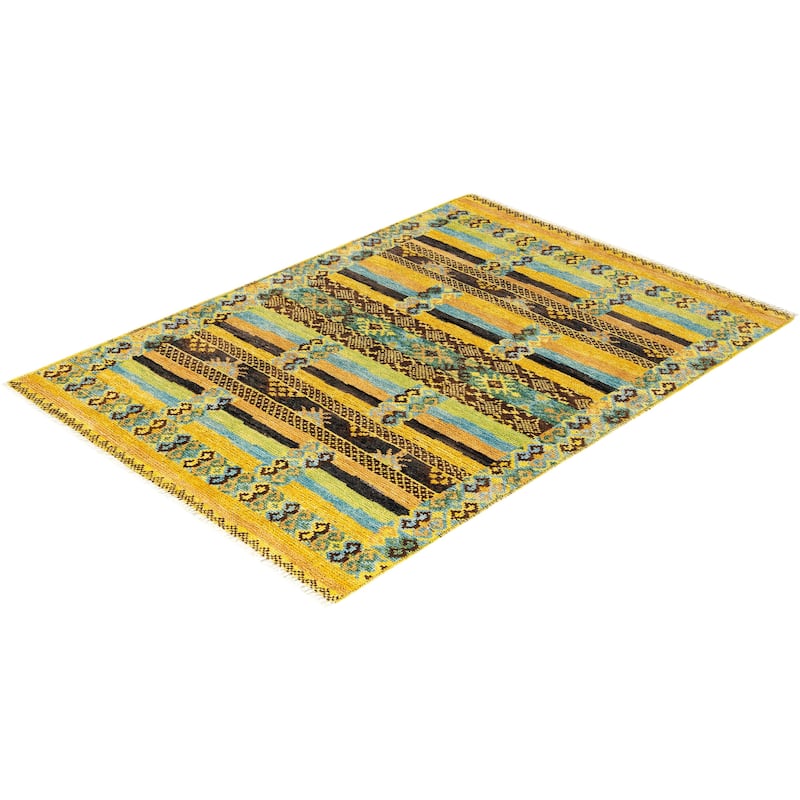 Overdyed, One-of-a-Kind Handmade Area Rug - Multi - 4' 5" x 6' 2"