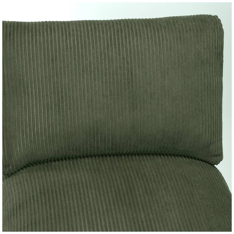 Hamilton Corduroy Upholstered Single Sofa Chair with Ottoman